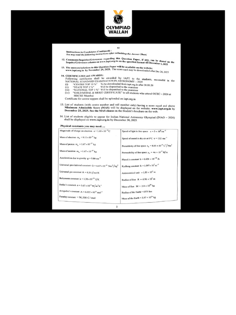 Nsea Question Paper | PDF