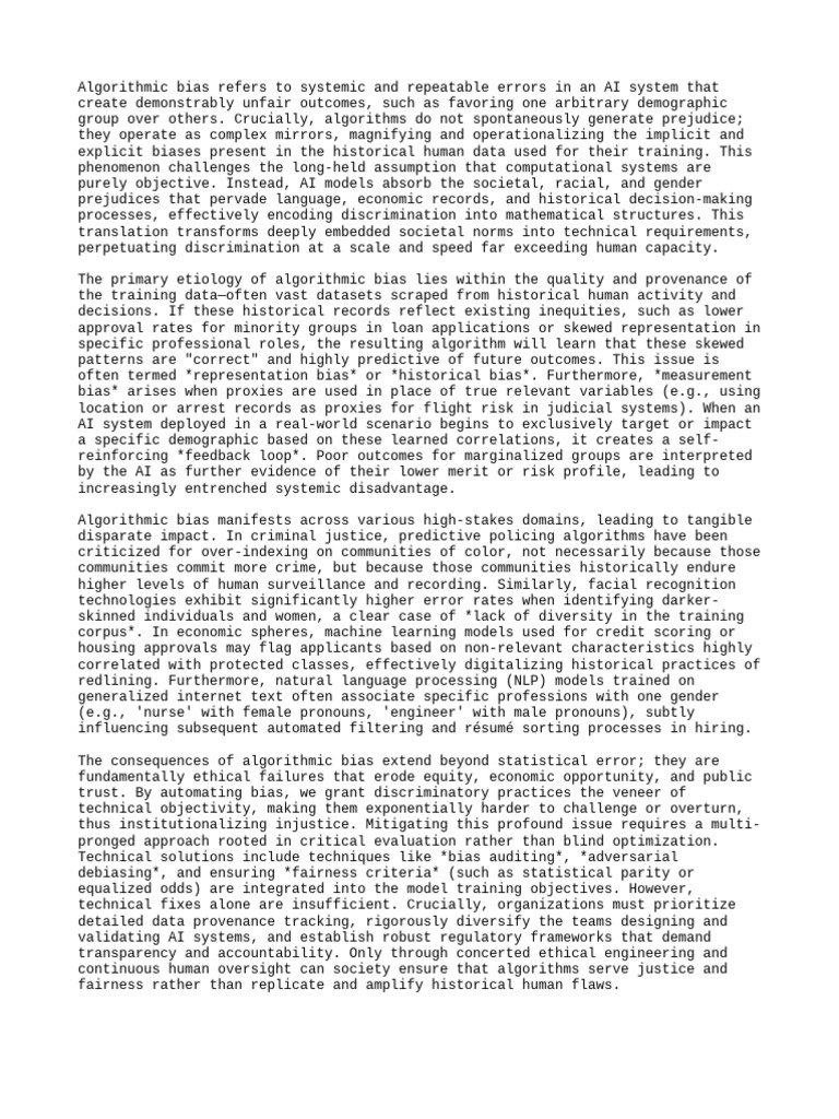Understanding Algorithmic Bias in AI | PDF | Artificial Intelligence ...