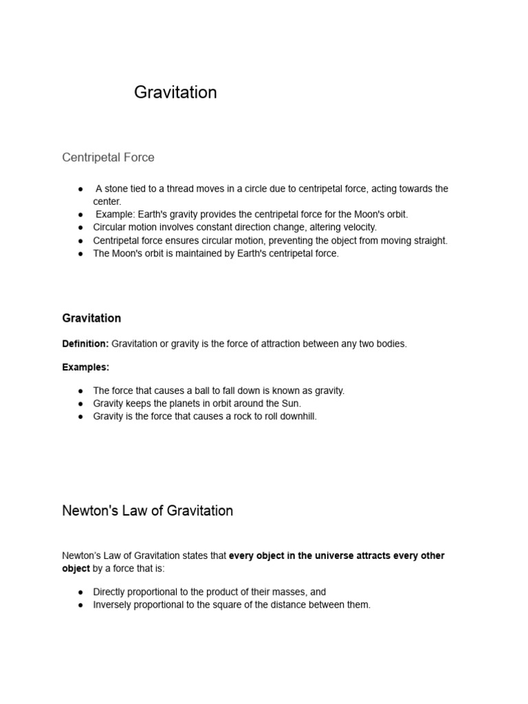 Understanding Gravitation and Forces | PDF | Buoyancy | Weight
