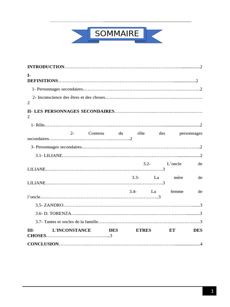 Personnages secondaires et inconstance | PDF | Psychologie