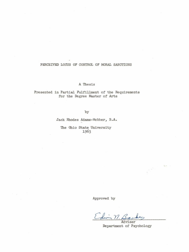 Locus of Control and Moral Sanctions | PDF | Reinforcement | Evidence