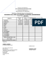 Summary of Monthly Report On Collections As of April 2012