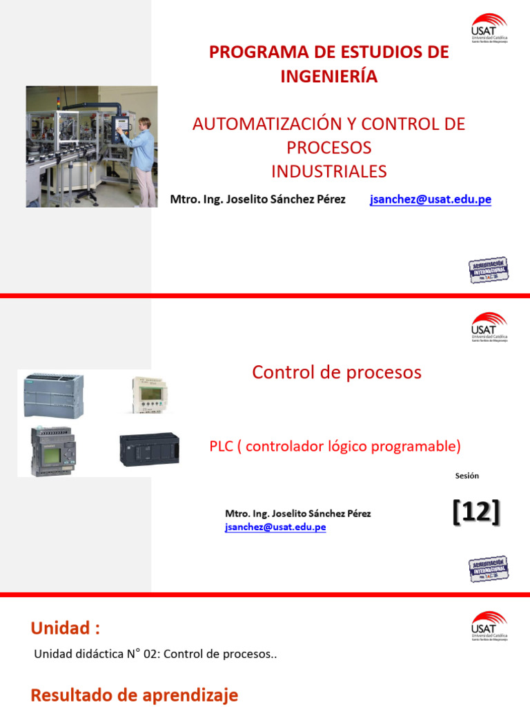 Sesión 13 Y 14 PLC | PDF | Controlador lógico programable | Lenguaje de ...