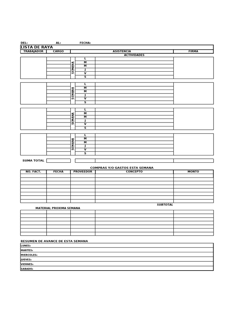 Lista de Raya | PDF