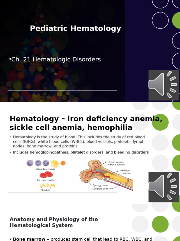 Pediatric Hematology Disorders Overview | PDF | Bleeding | Anemia