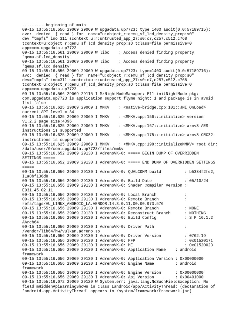 Android App Log Analysis and Errors | PDF | Java (Programming Language ...