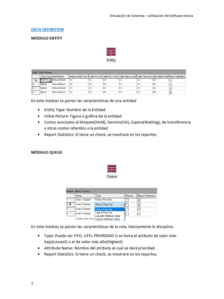 Simulación de Sistemas con Arena: Módulos Clave | PDF | Informática ...
