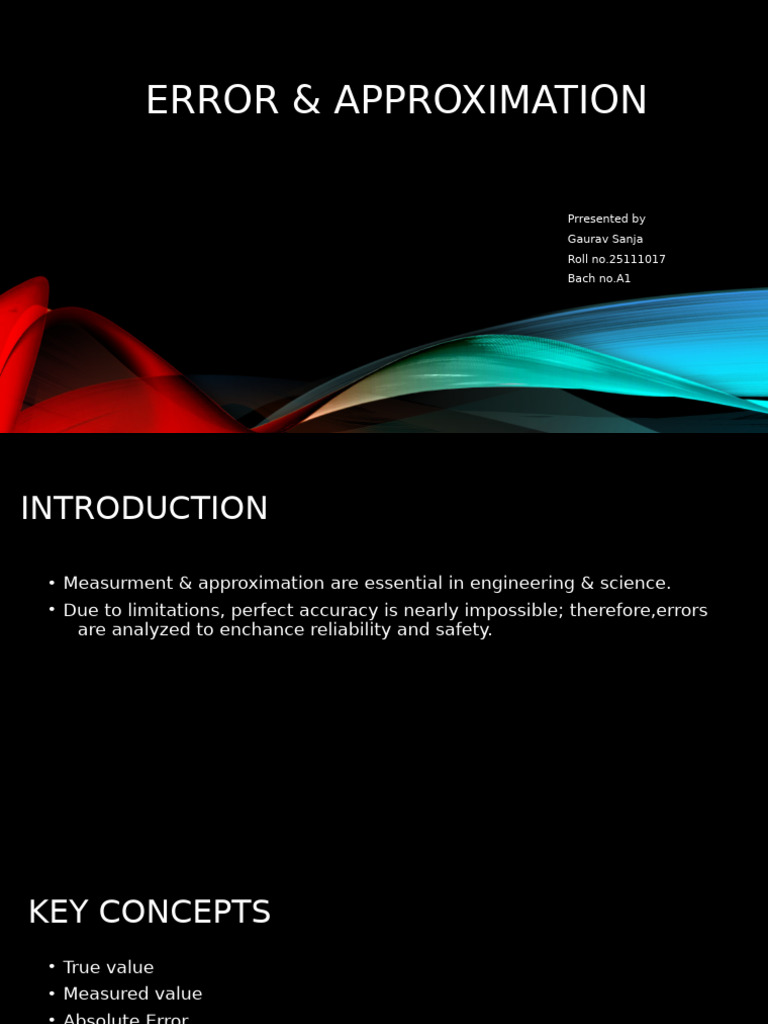 Understanding Measurement Errors & Approximations | PDF