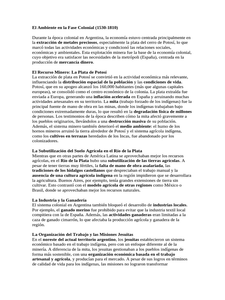 El Ambiente en La Fase Colonial | PDF | Agricultura | Los bosques