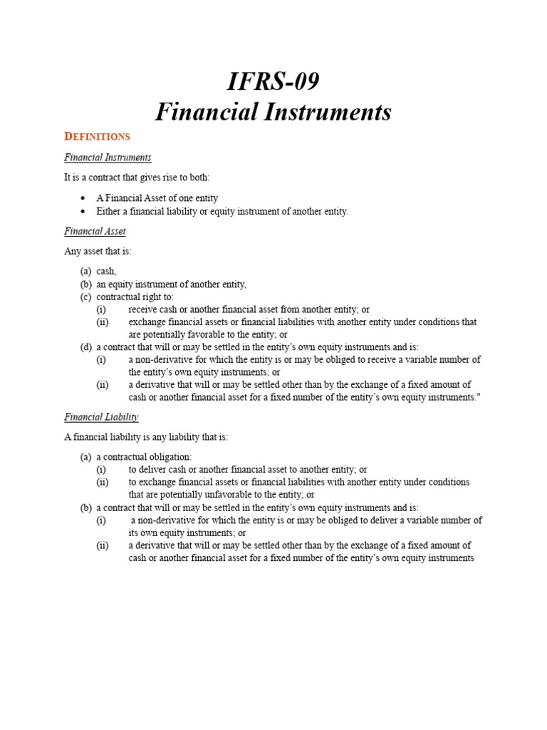 IFRS 9 Financial Instruments Overview | PDF | Fair Value | Historical Cost