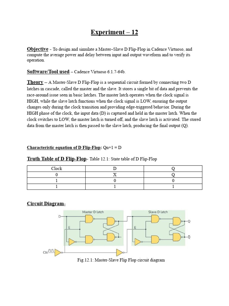 Master-Slave D Flip-Flop Simulation | PDF | Computer Engineering ...