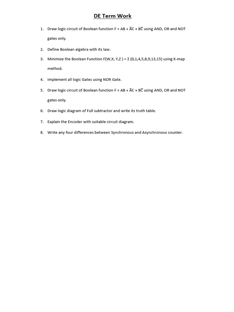 De Term Work | PDF
