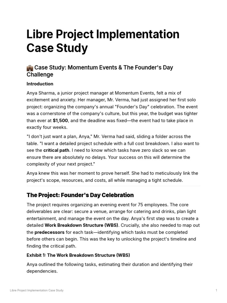 Founder's Day Event Project Case Study | PDF | Project Management