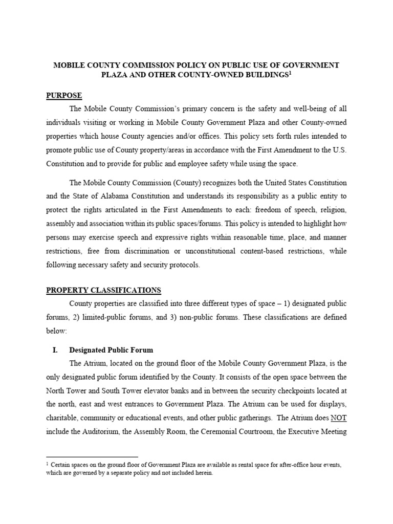 Mobile County Public Use Policy Guide | PDF | Freedom Of Speech In The ...