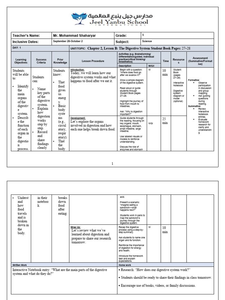 Grade 5 Lesson Plan Week 5 | PDF | Educational Assessment