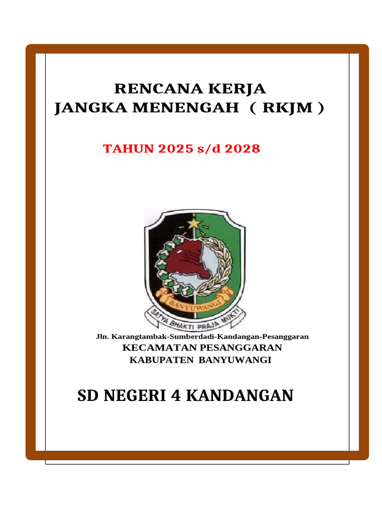 RKJM SD Negeri 4 Kandangan 2025-2028 | PDF