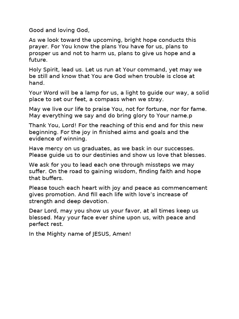 Ate Graduation Prayer | PDF