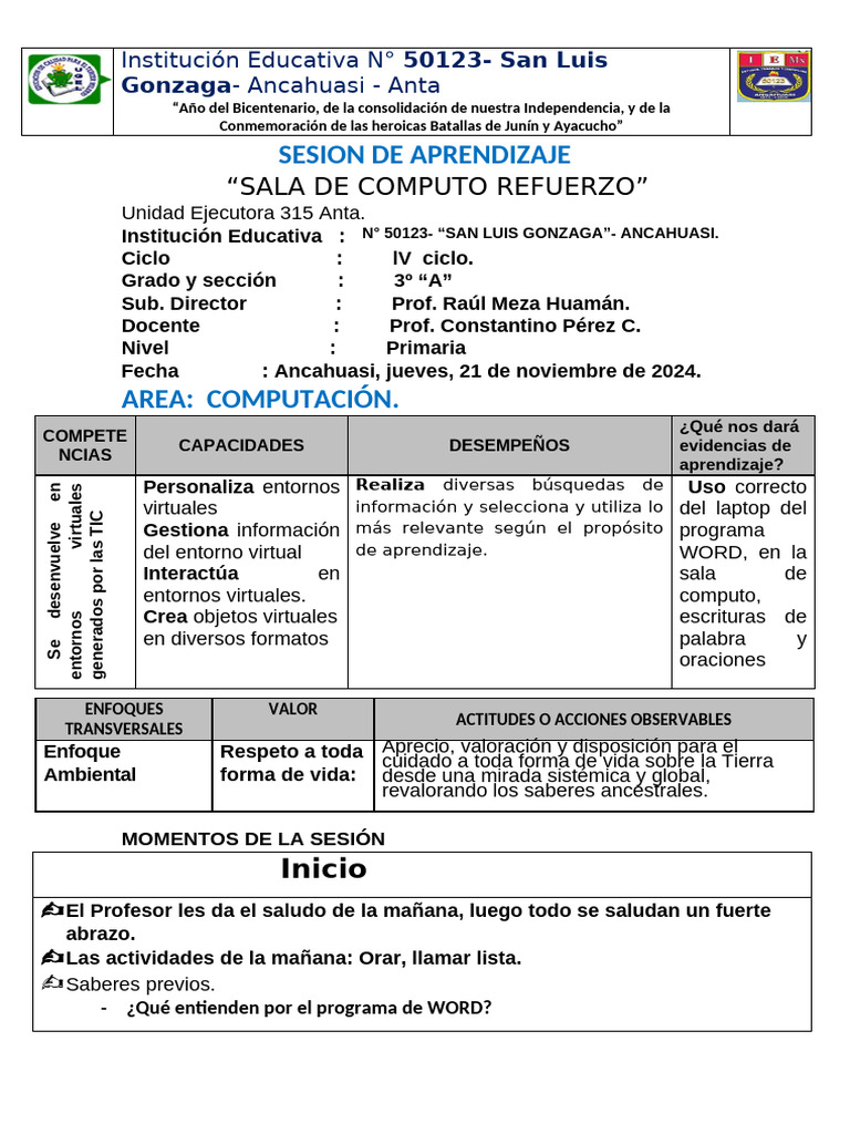 Aprendizaje de Computación en Primaria | PDF | Aprendizaje | Maestros