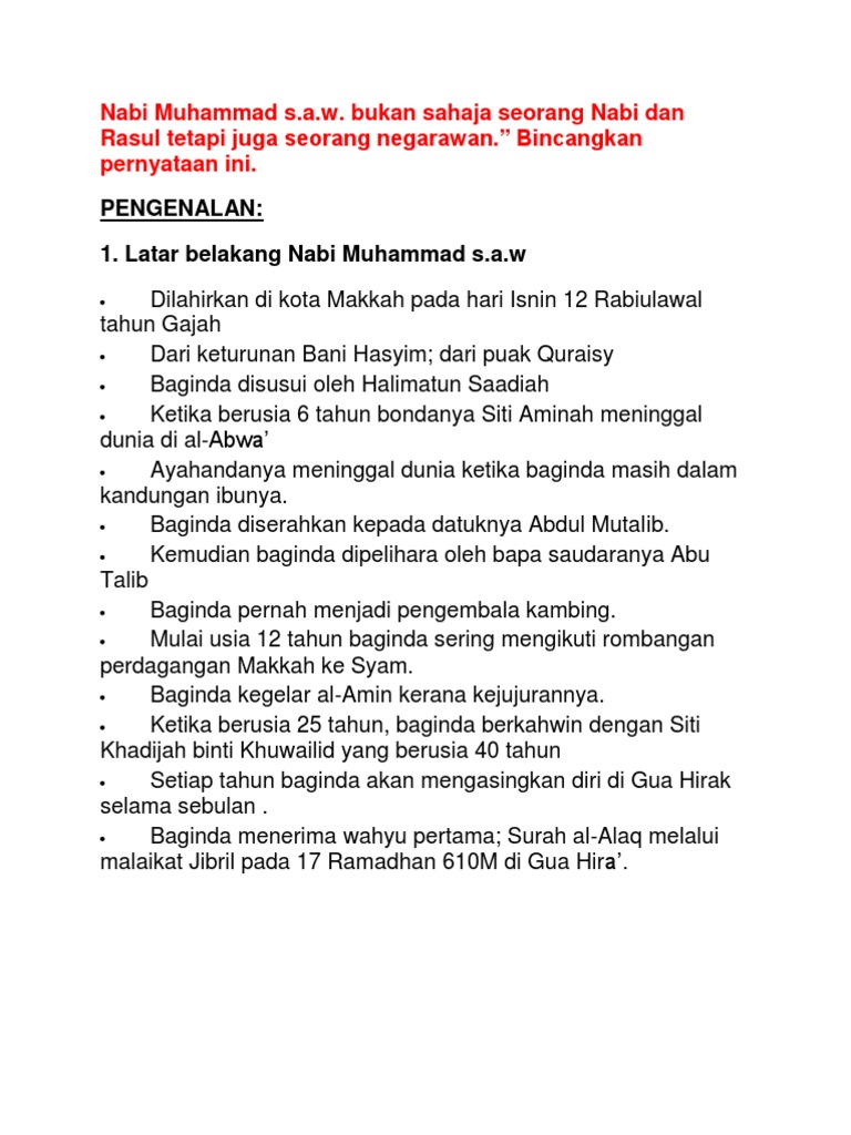 Ketokohan Nabi Muhammad sebagai Pemimpin | PDF | Agama & Spiritualitas