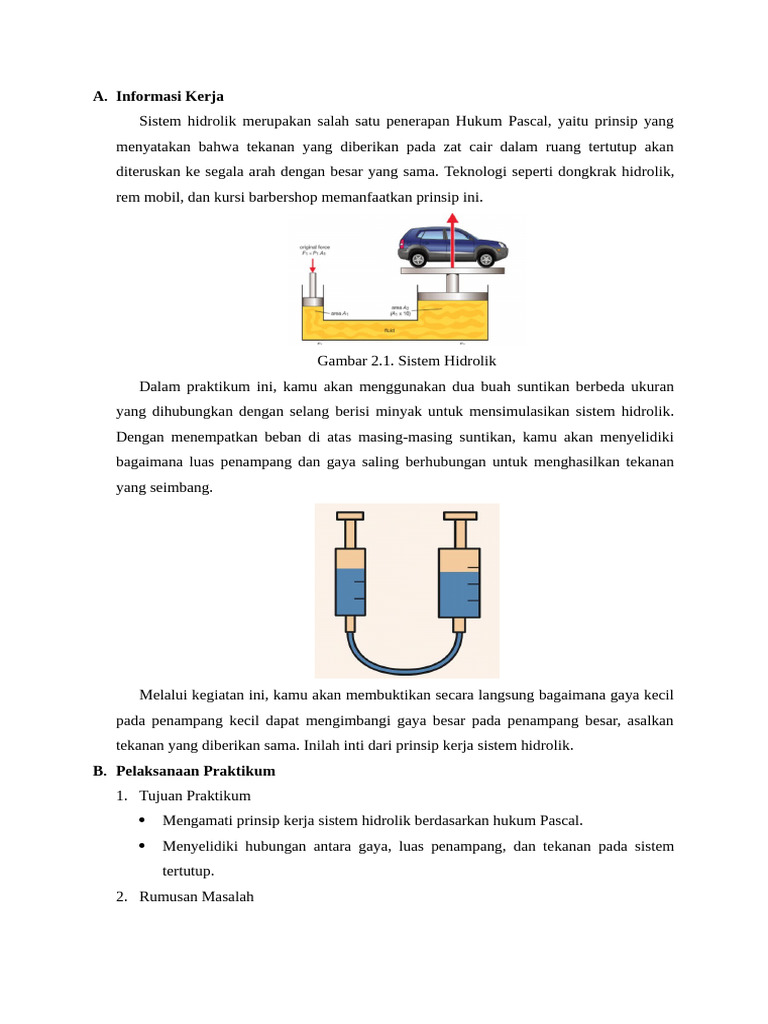 Praktikum Hukum Pascal: Sistem Hidrolik | PDF