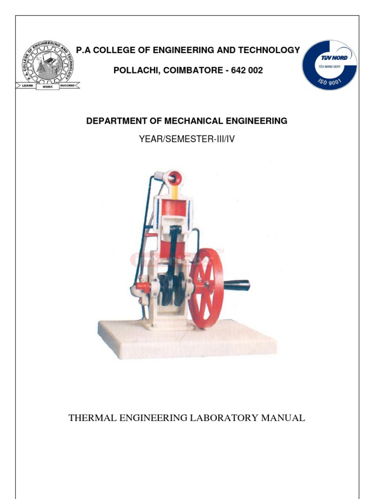 THERMAL ENGINEERING LAB MANUAL
