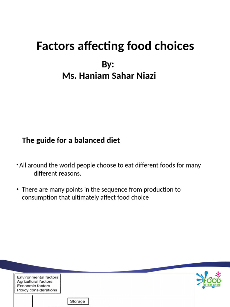 Factors Influencing Food Choices | PDF | Agriculture | Foods