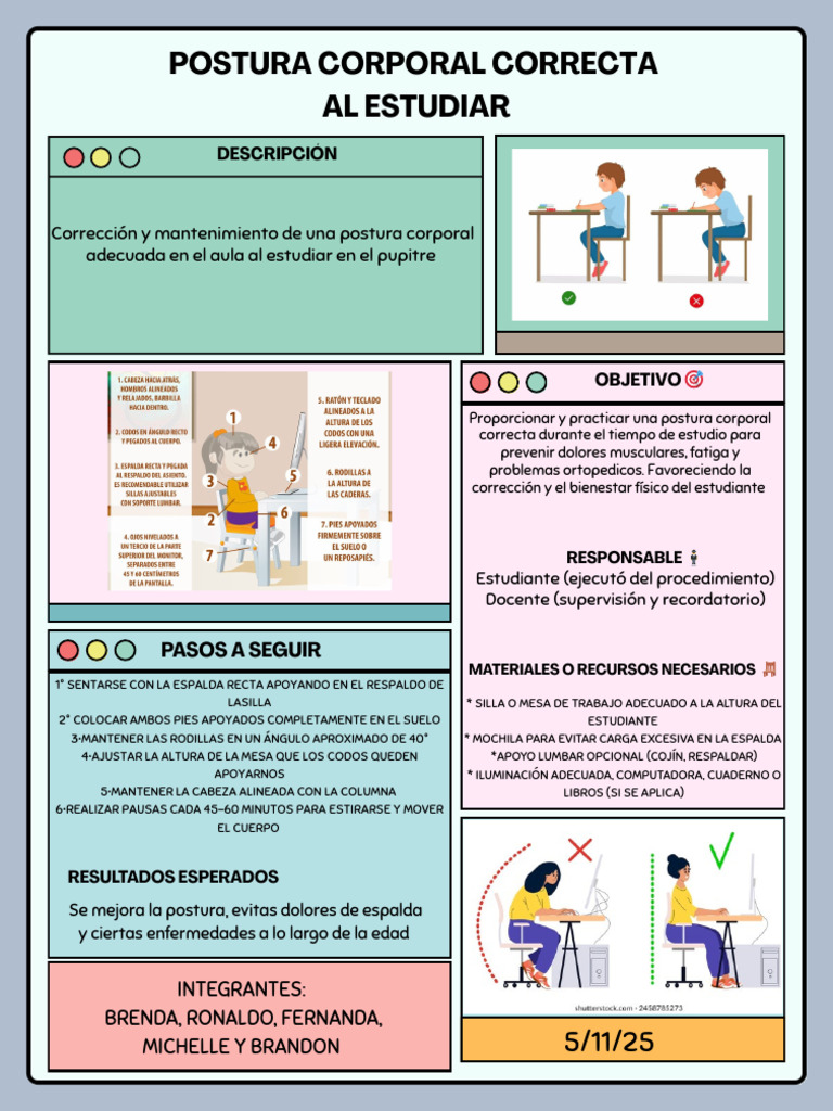 Postura Corporal Correcta Al Estudiar - 20251110 - 124020 - 0000 | PDF