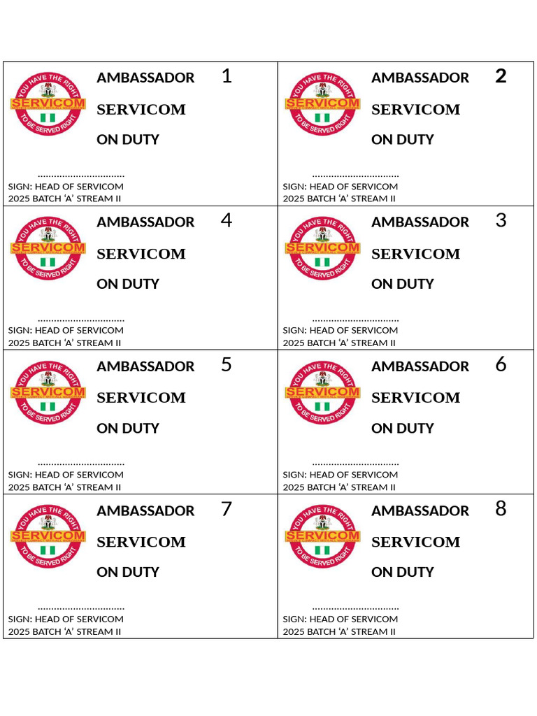 Ambassador 1 | PDF