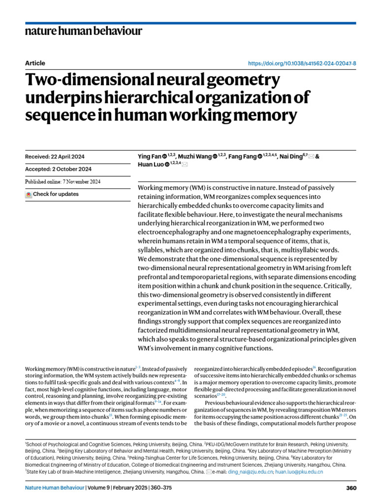 Two-Dimensional Neural Geometry Underpins Hierarchical Organization of ...
