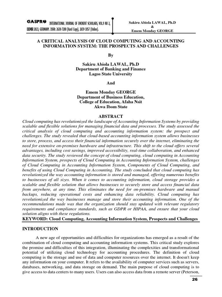 Cloud Computing in Accounting: Pros & Cons | PDF | Cloud Computing ...