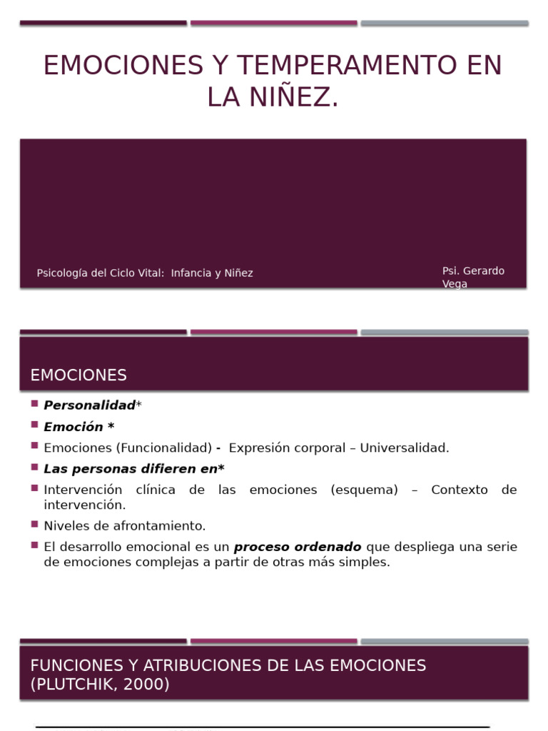 Emociones y Temperamento en Niñez | PDF | Las emociones | Temperamento