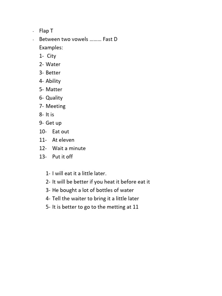 Flap T Usage in English Examples | PDF