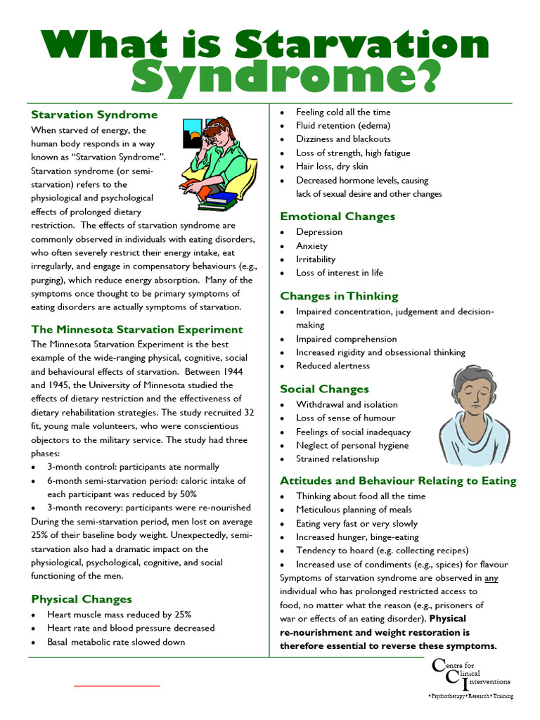 Eating Disorders Information Sheet - 33 - What Is Starvation Syndrome ...