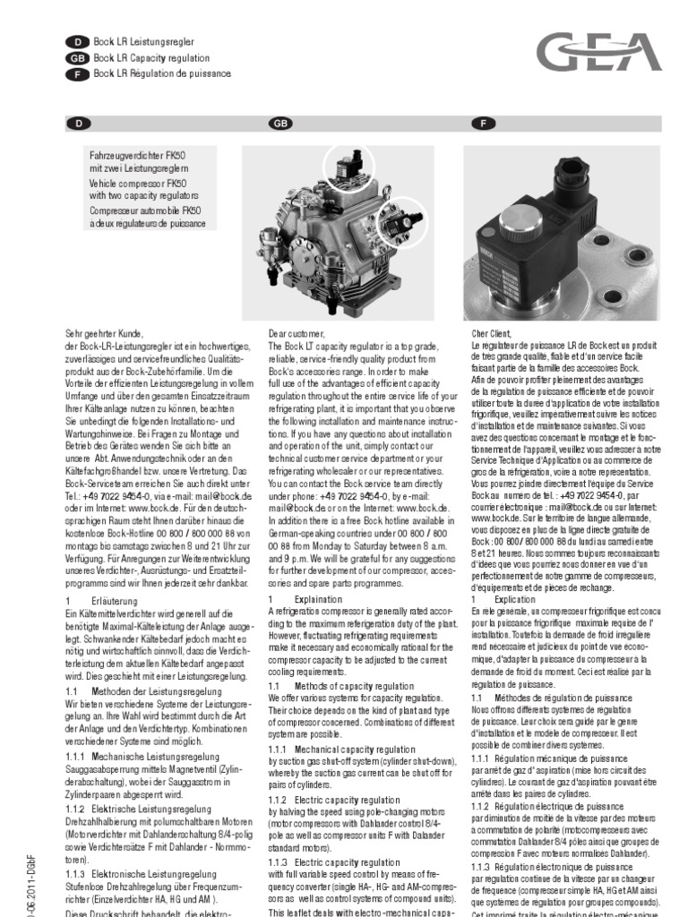 Bock Capacity Regulator (09900) PDF