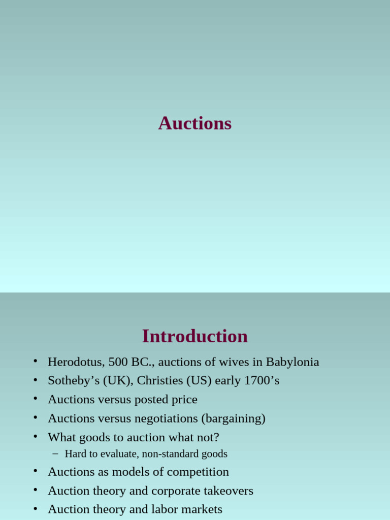 Auctions | PDF | Auction | Auction Theory