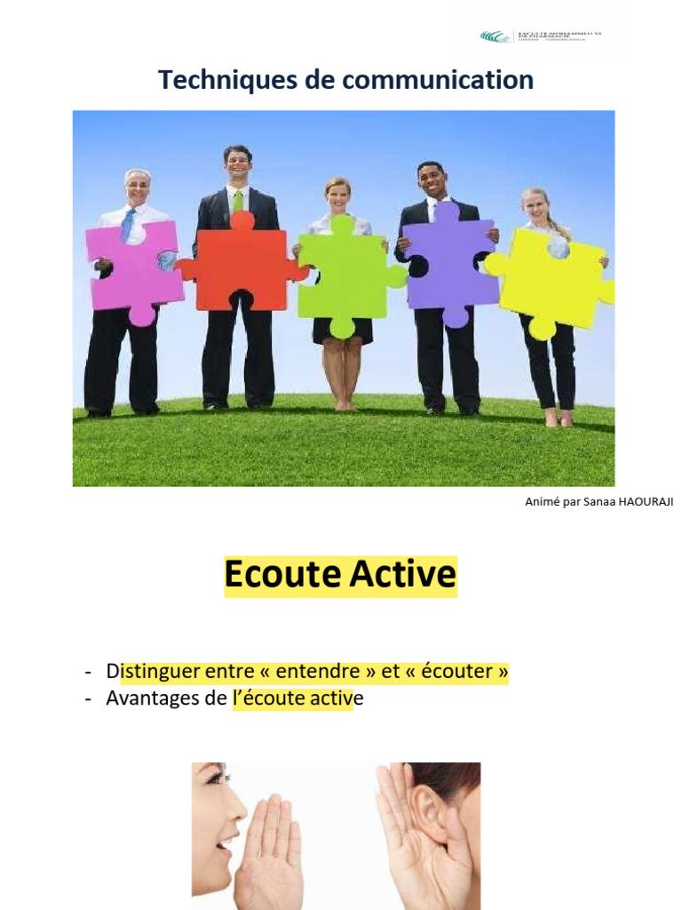 Techniques de Communication Efficaces | PDF | Estime de soi | Cognition