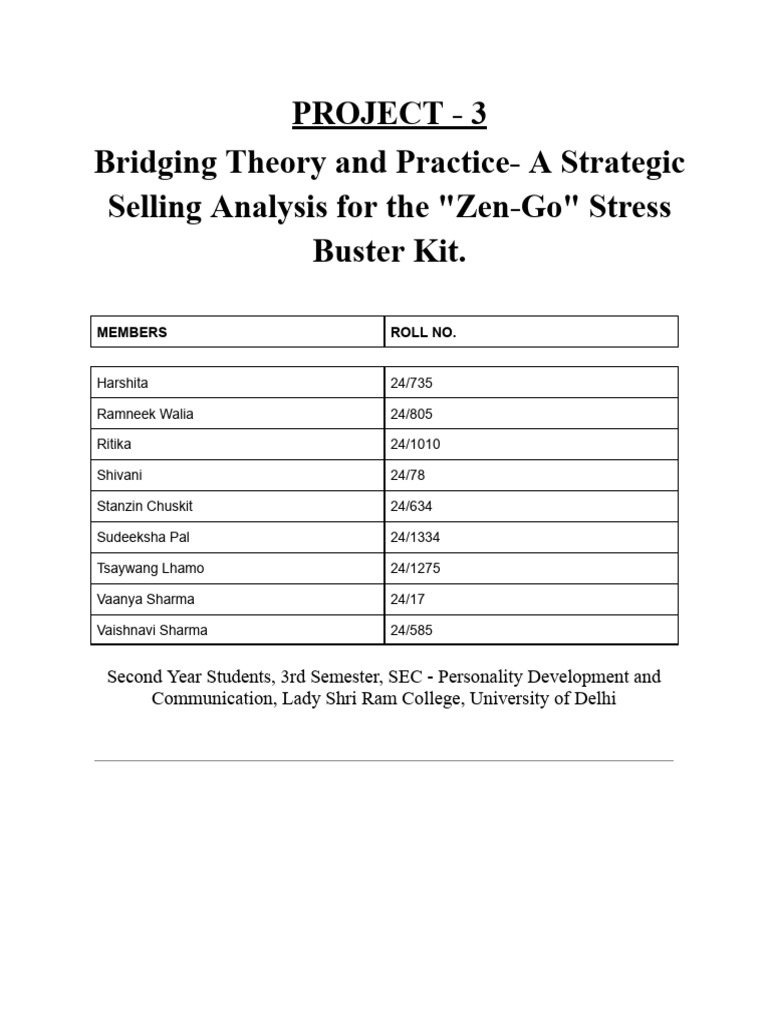 Bridging Theory and Practice - A Strategic Selling Analysis For The Zen ...