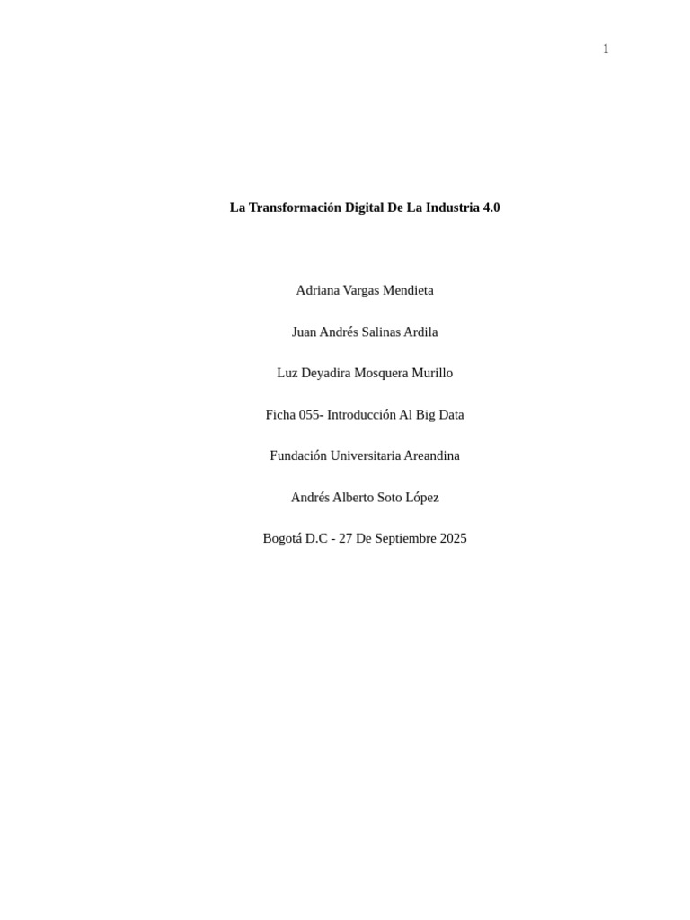 Transformación Digital en la Industria 4.0 | PDF | Big Data ...