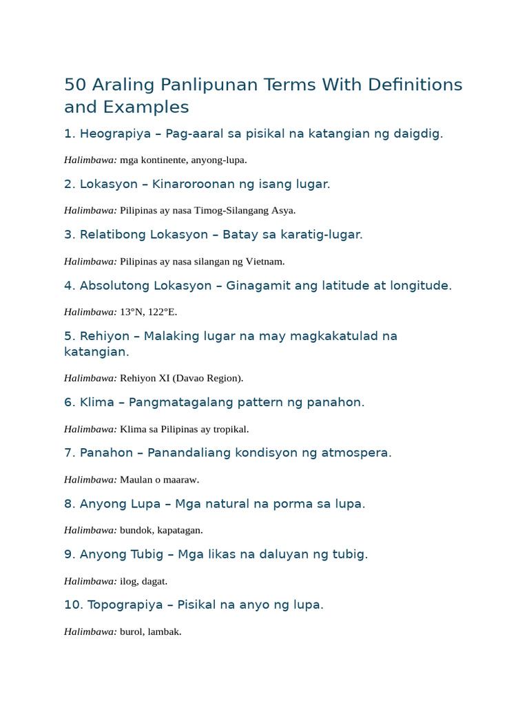 Araling Panlipunan | PDF