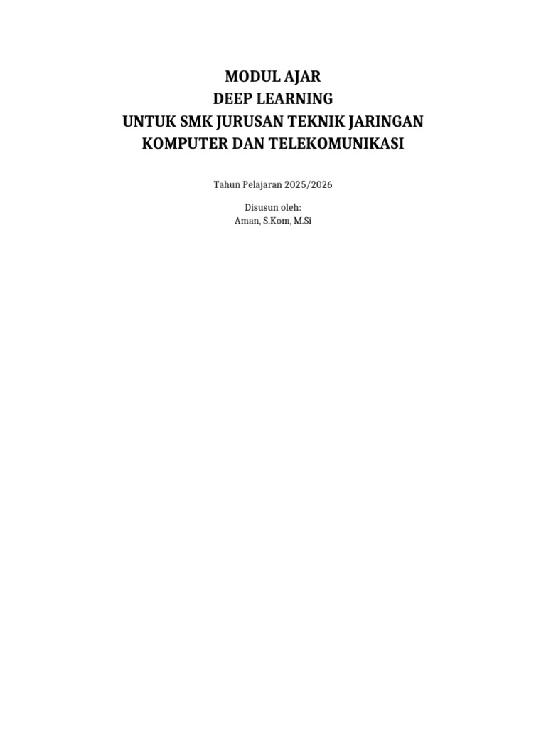 Modul Deep Learning untuk SMK Jaringan | PDF