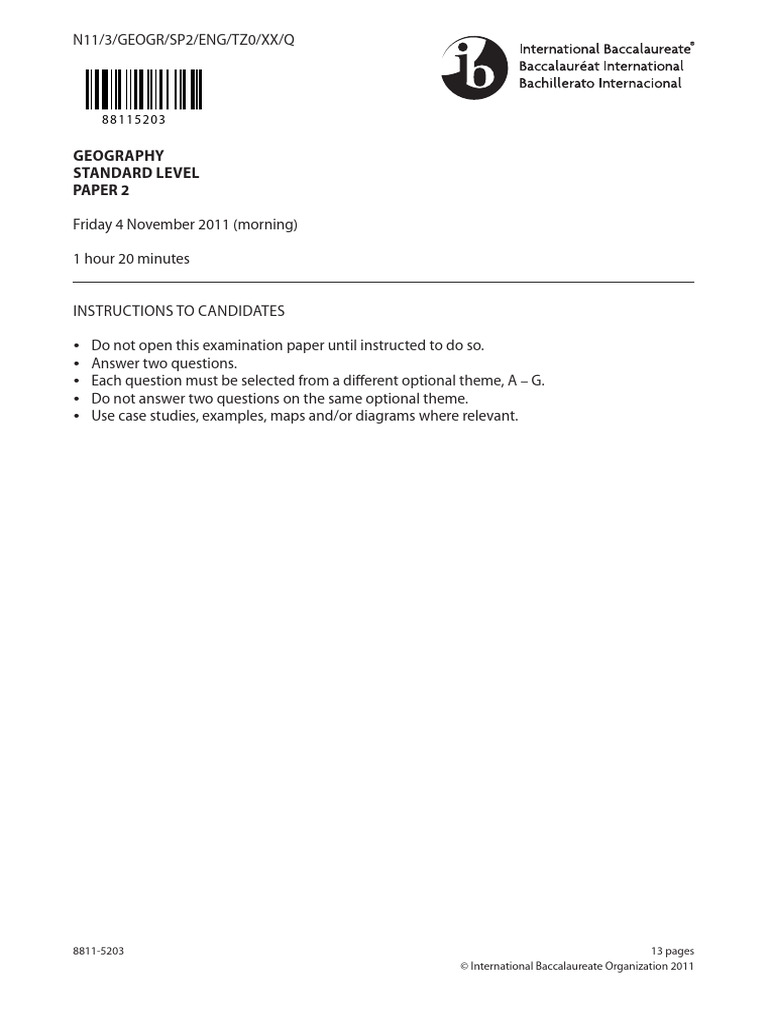 IB Geography Paper 2 Exam Guide | PDF | Hazards | Natural Environment