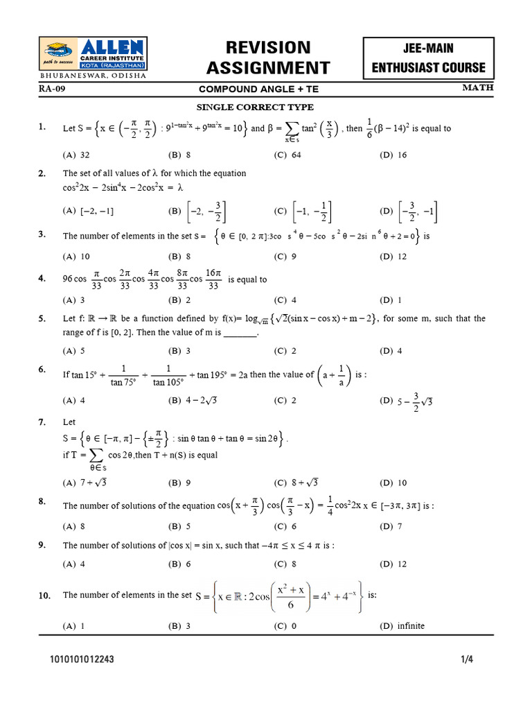 Math Problem Set and Solutions | PDF | Mathematical Analysis | Mathematics