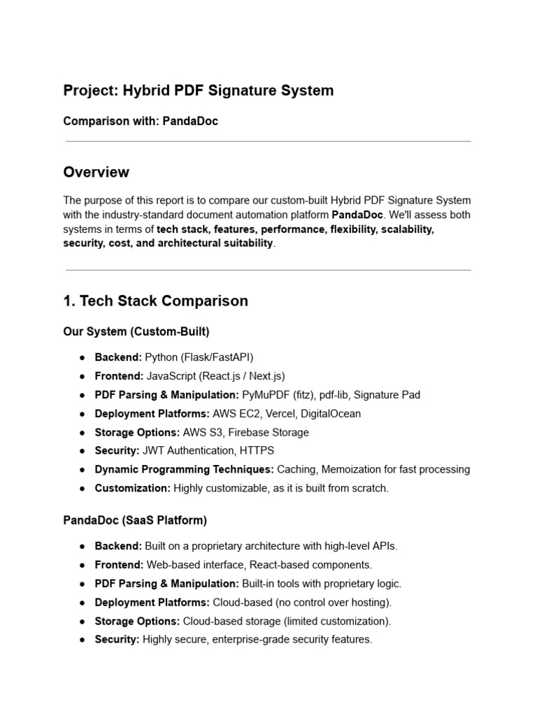 Hybrid PDF Signature System vs PandaDoc | PDF | Cloud Computing | Java ...