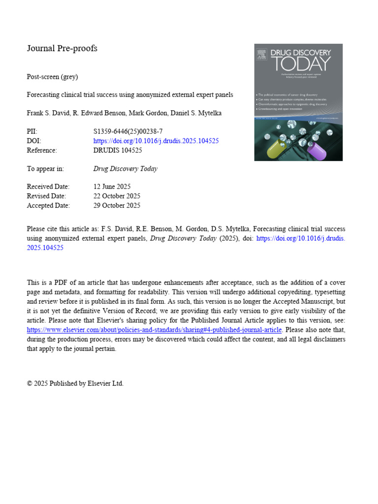 Clinical Trial Success Forecasting Methods | PDF | Clinical Trial ...
