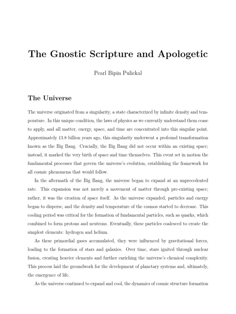 The Gnostic Scripture by Pearl Bipin Pulickal | PDF | Universe | Dark ...