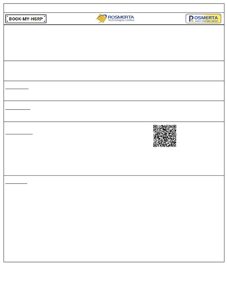 HSRP Payment Receipt & Appointment Details | PDF | Payments