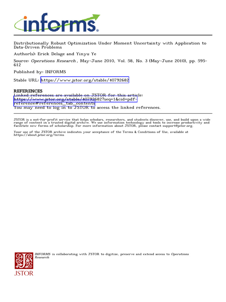 Robust Optimization with Moment Uncertainty | PDF | Mathematical ...