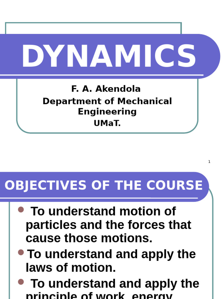 Dynamics Course Overview and Outline | PDF | Rotation Around A Fixed ...