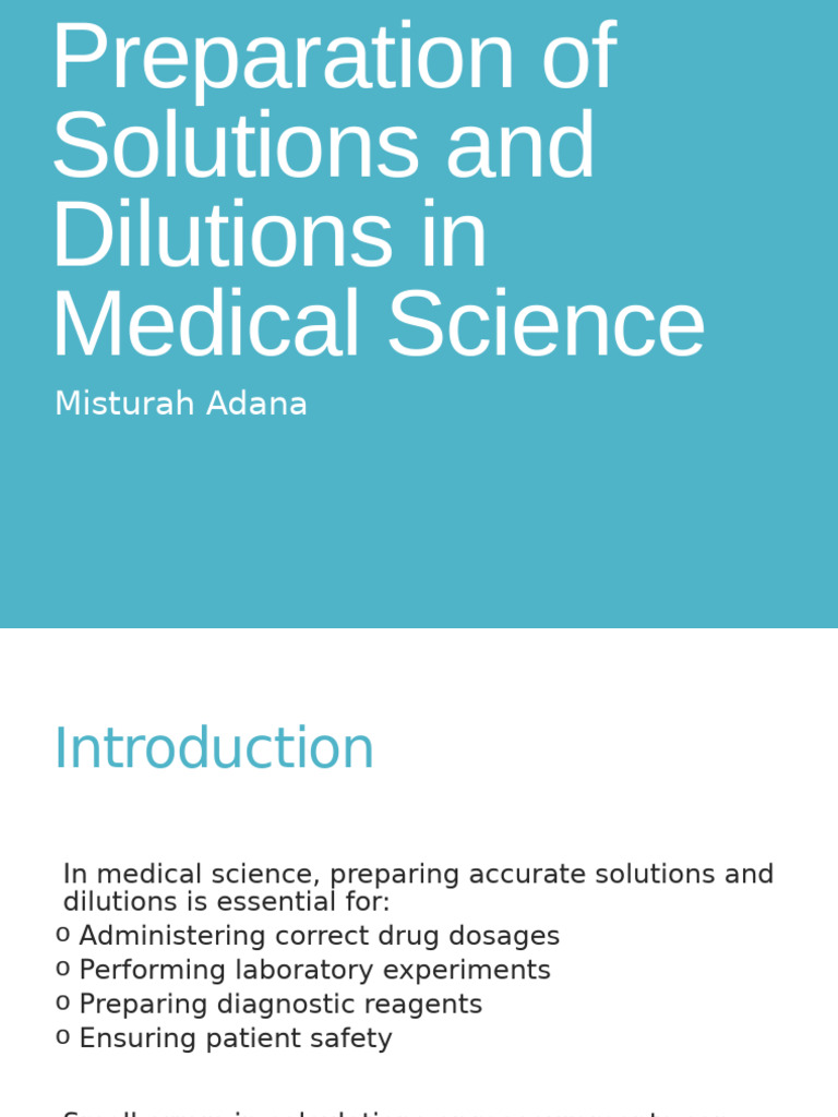 Preparation of Solutions and Dilutions | PDF | Mass Concentration ...