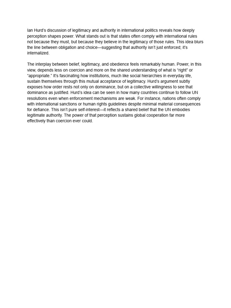 Legitimacy and Authority in Global Politics | PDF